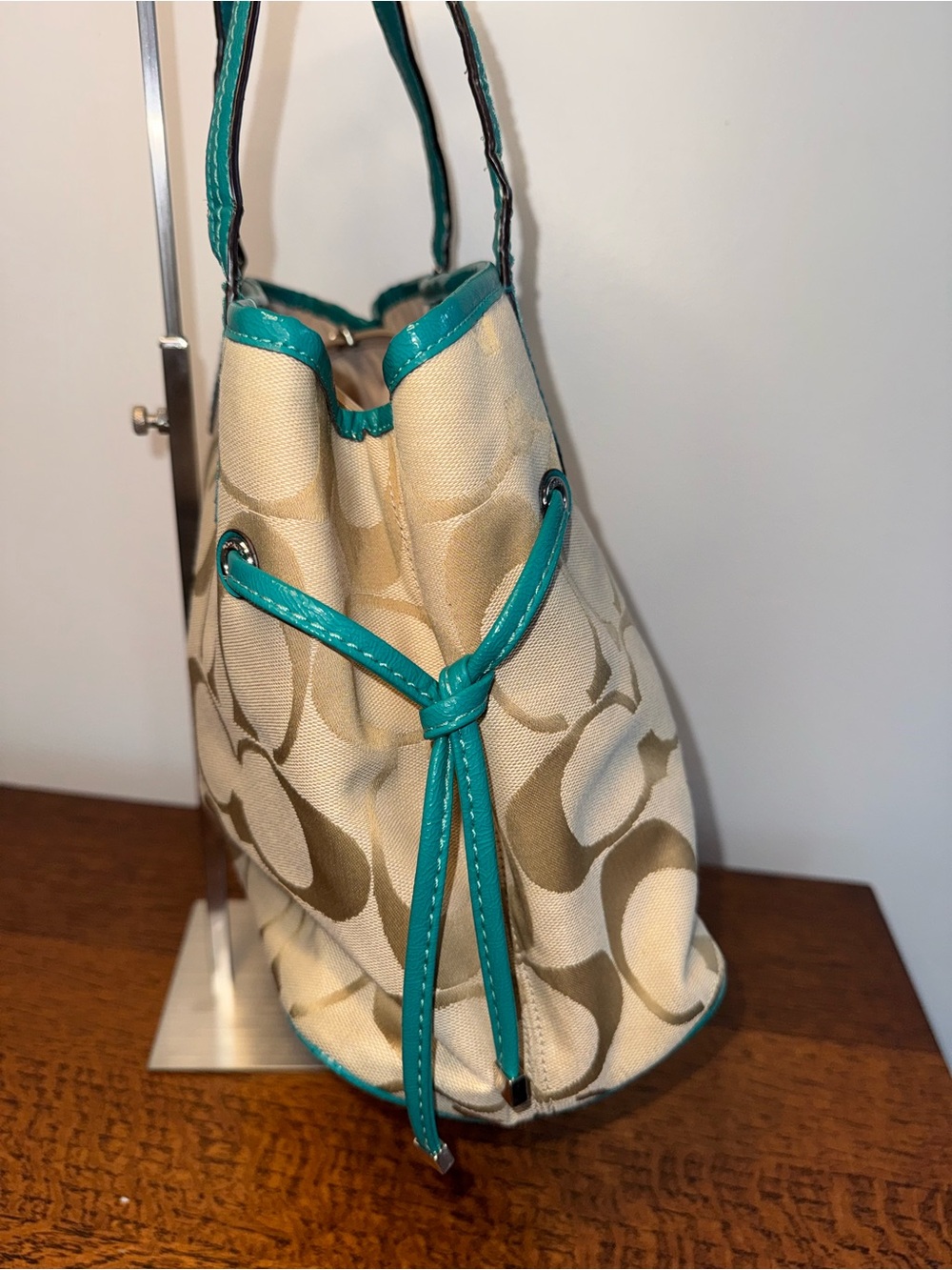 Coach Vintage Signature Stripe Carryall Tote Bag w/2 Hang Tags - Picture 4 of 16
